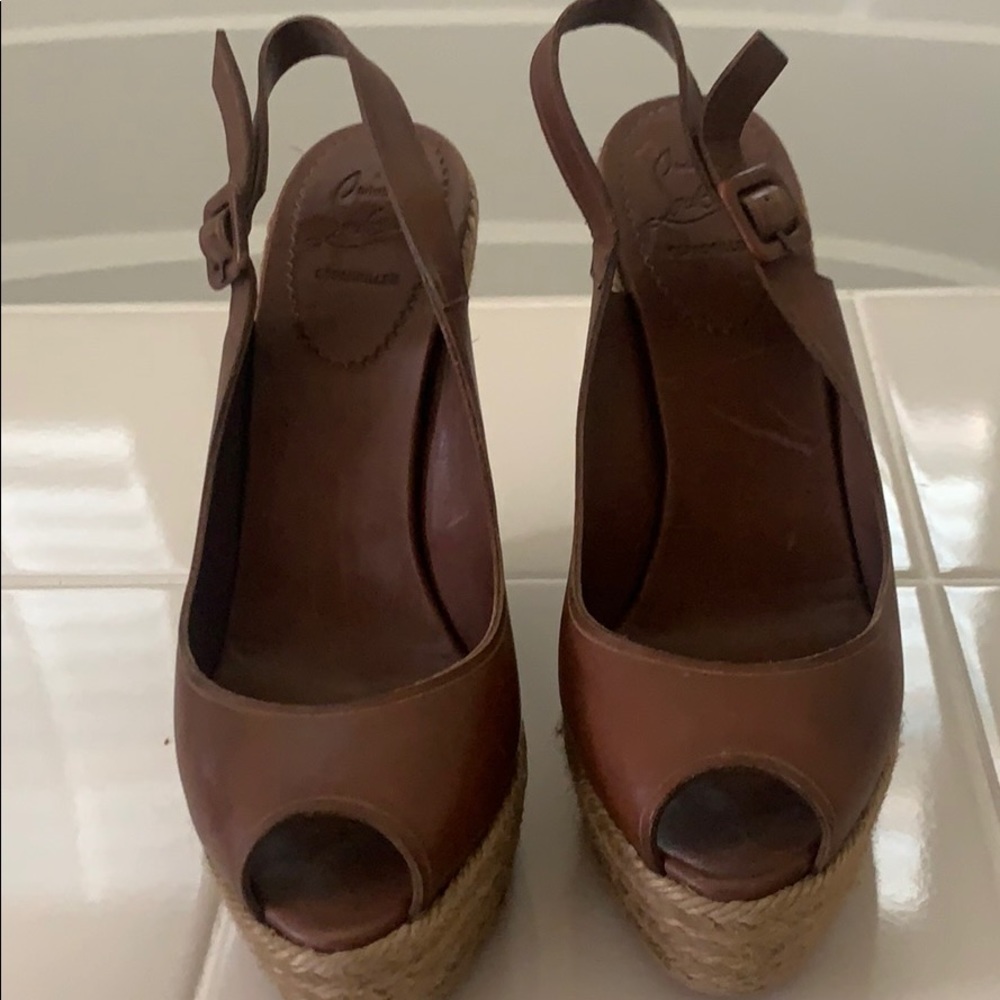 Christian Louboutin brown wedges size 40